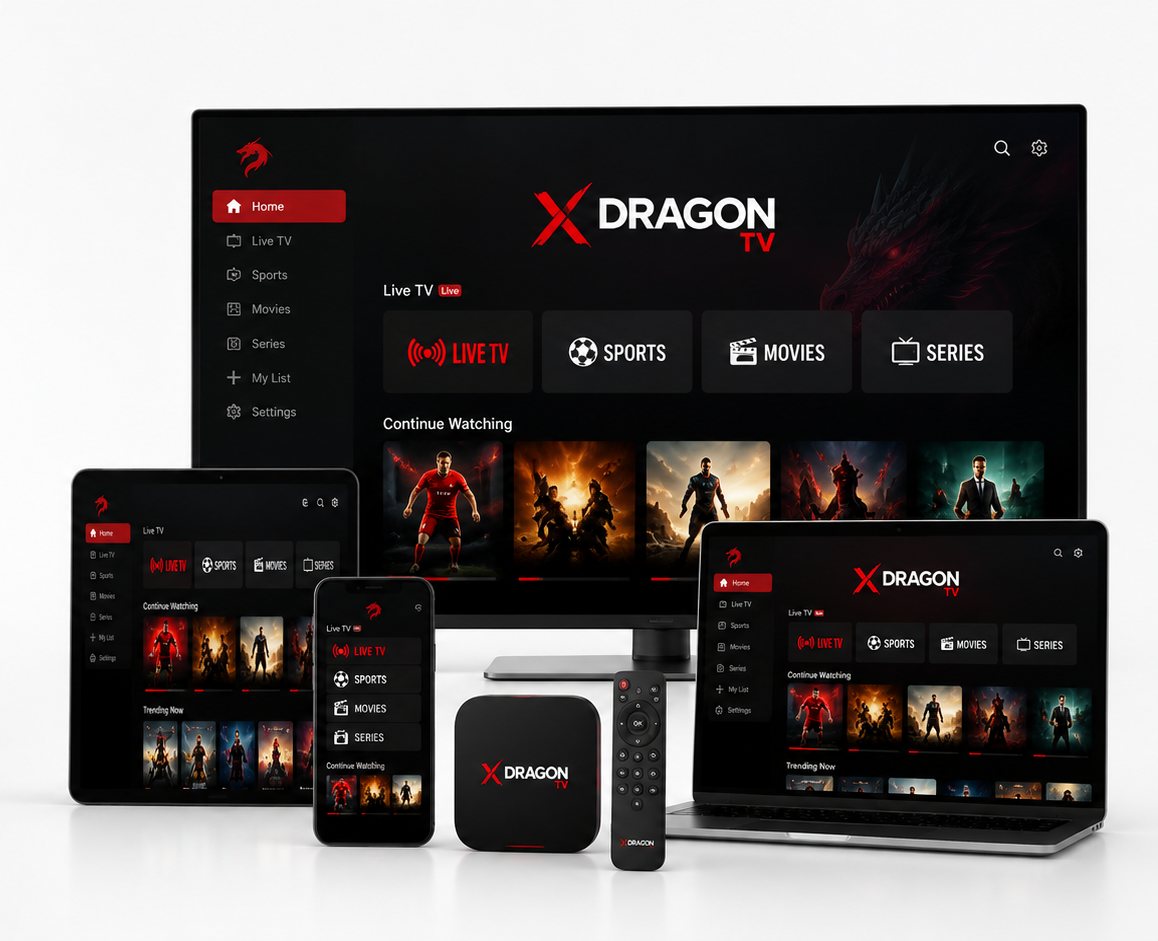 X DRAGON TV en televisor, tablet, móvil, TV Box y laptop